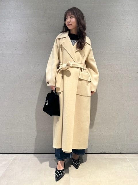 リリーブラウン リバーコート イエロー LILY BROWN（リリーブラウン）の「ボウタイビーバーコート